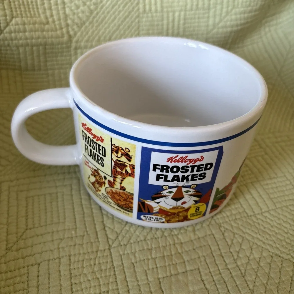 Kellogg's Frosted Flakes Tony the Tiger Oversized Ceramic Mug Cereal Box Design